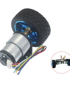 12V 37D Moteur à engrenages en métal avec Encodeur 11PPR & Kits de roues 80D – 35RPM