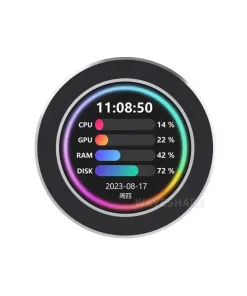 2.1-inch USB Monitor AIO LCD Screen, CPU Cooler Display (Black)